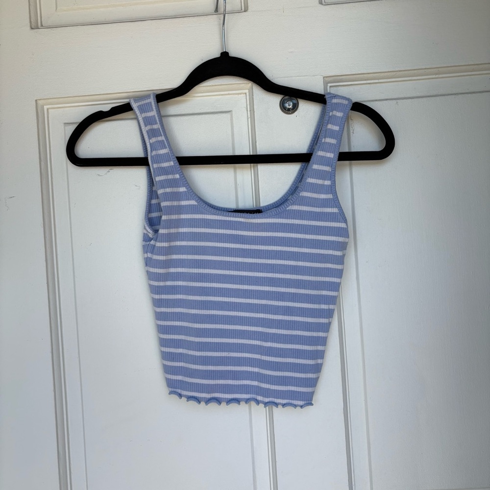 Striped Lavender and White Tank Top. SMB
